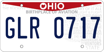 OH license plate GLR0717