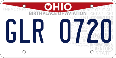 OH license plate GLR0720