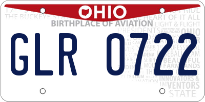OH license plate GLR0722