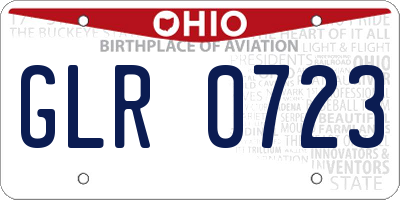 OH license plate GLR0723
