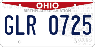 OH license plate GLR0725