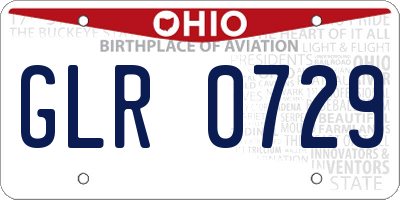 OH license plate GLR0729
