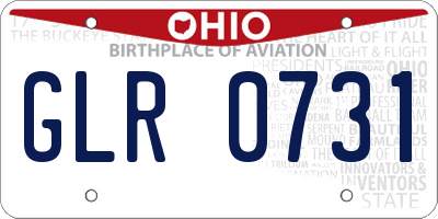OH license plate GLR0731