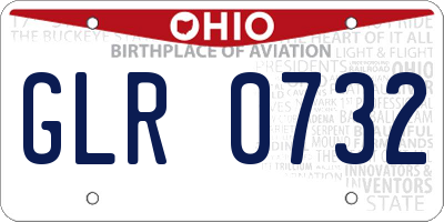 OH license plate GLR0732