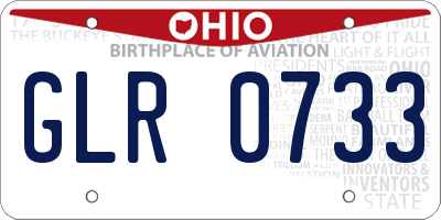 OH license plate GLR0733
