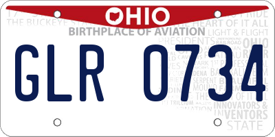 OH license plate GLR0734