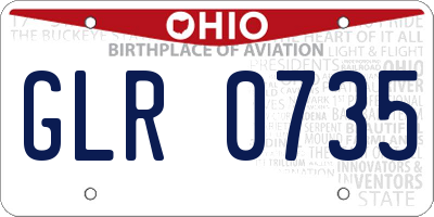 OH license plate GLR0735