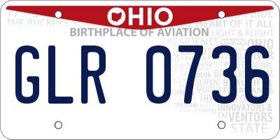 OH license plate GLR0736