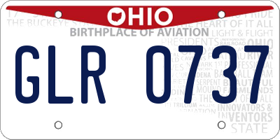 OH license plate GLR0737