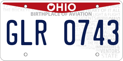 OH license plate GLR0743