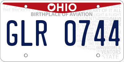 OH license plate GLR0744