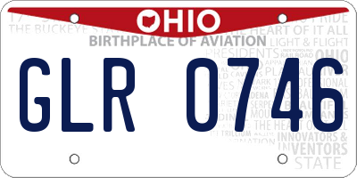 OH license plate GLR0746