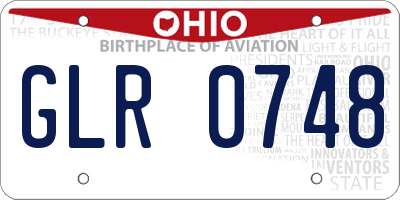OH license plate GLR0748