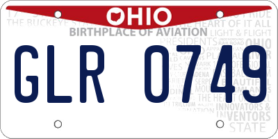 OH license plate GLR0749