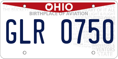 OH license plate GLR0750