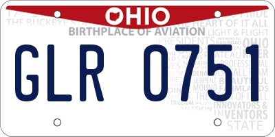 OH license plate GLR0751