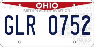 OH license plate GLR0752