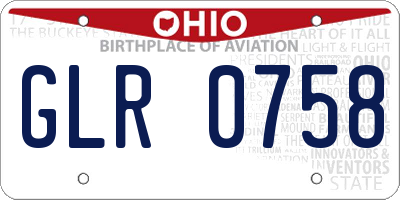 OH license plate GLR0758