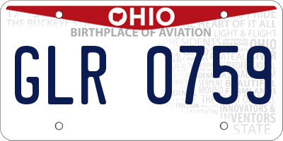 OH license plate GLR0759