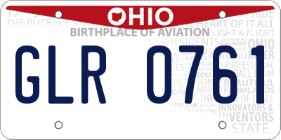 OH license plate GLR0761