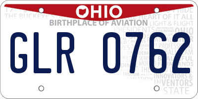 OH license plate GLR0762
