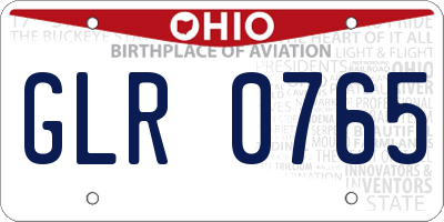 OH license plate GLR0765