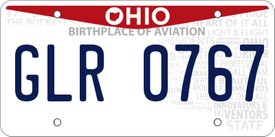 OH license plate GLR0767
