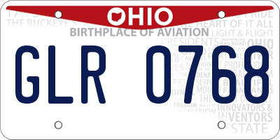 OH license plate GLR0768