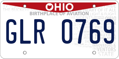 OH license plate GLR0769
