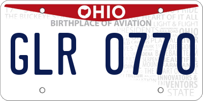 OH license plate GLR0770