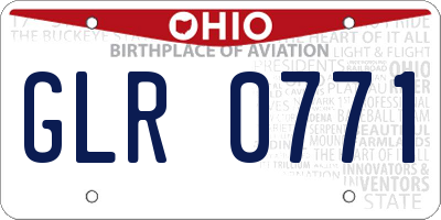 OH license plate GLR0771