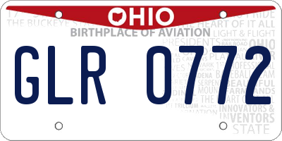 OH license plate GLR0772
