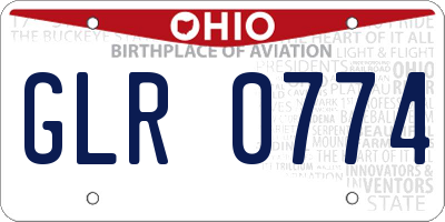 OH license plate GLR0774