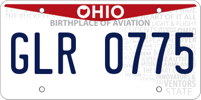 OH license plate GLR0775