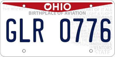OH license plate GLR0776
