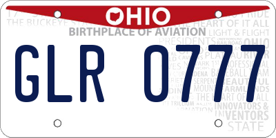 OH license plate GLR0777