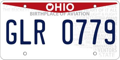 OH license plate GLR0779