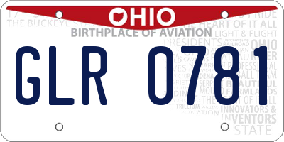 OH license plate GLR0781