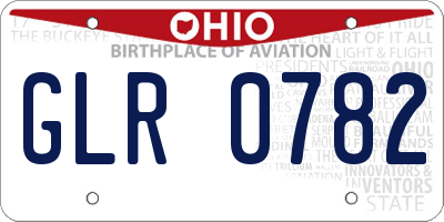 OH license plate GLR0782