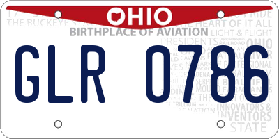 OH license plate GLR0786