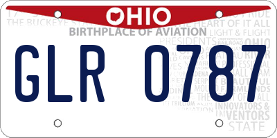 OH license plate GLR0787