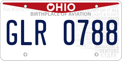 OH license plate GLR0788