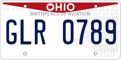 OH license plate GLR0789