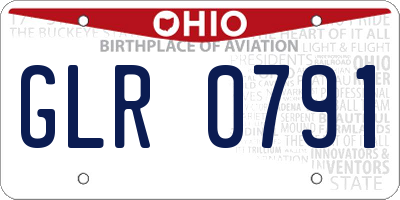 OH license plate GLR0791
