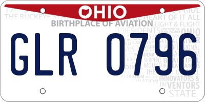OH license plate GLR0796