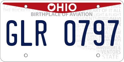 OH license plate GLR0797