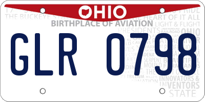 OH license plate GLR0798