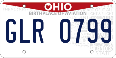 OH license plate GLR0799