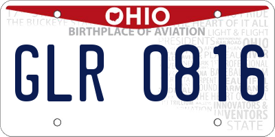 OH license plate GLR0816