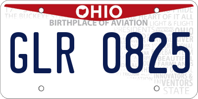 OH license plate GLR0825